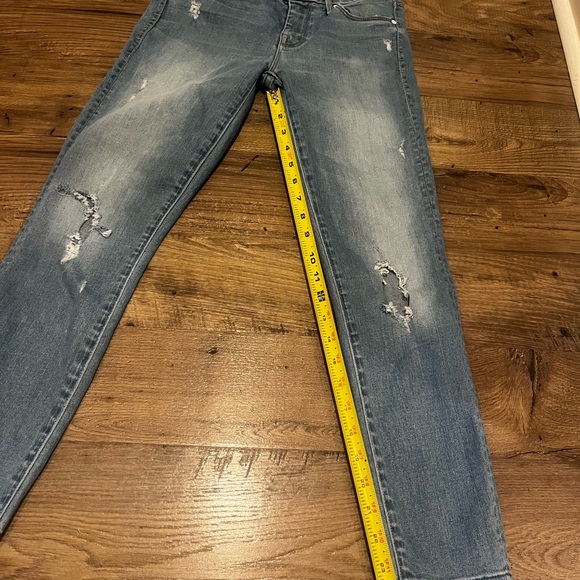 Mother Denim Jeans sz 25 Undone Hem Looker Crop Cliffhanger Wash Distressed - Picture 3 of 15
